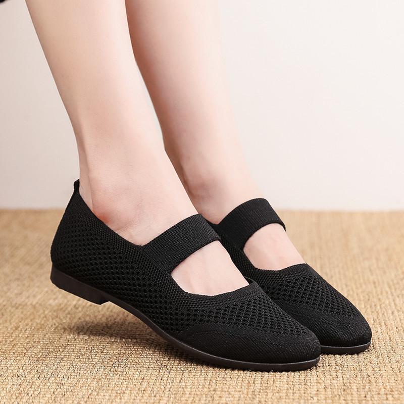 Летом 2024 года новые старые пекинские тканевые туфли женские туфли будут модными и повседневными, летающие тканые женские туфли одинарные и с одной педалью