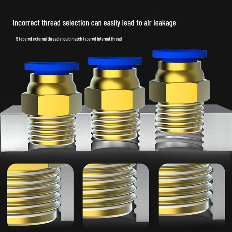 Пневматический быстроразъем для мягкого шланга 8 мм, фитинг для воздушной трубки с резьбой 1/2" и воздушным штуцером 6 мм