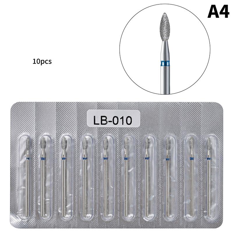 10 шт. алмазная фреза для маникюра, электрические сверла для ногтей, аксессуар для педикюра, пилочка для ногтей, инструмент для удаления геля
