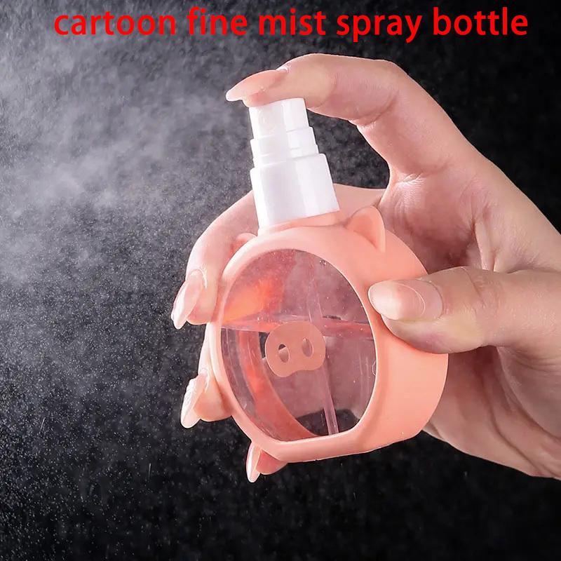 Многоразовый флакон-спрей 55 мл с силиконовым чехлом с мультяшным котом, распылитель мелкого распыления для спирта, дезинфицирующего средства, парфюмерии и макияжа