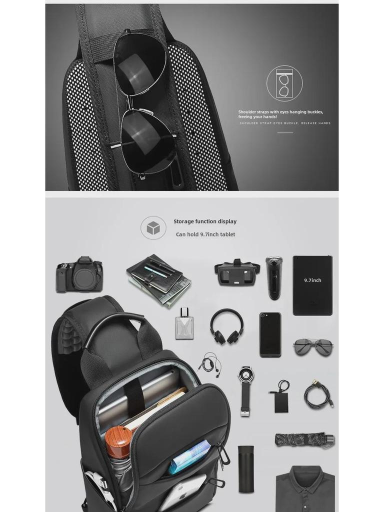 2023 Men's Casual Waterproof Multifunctional Cycling Shoulder Bag