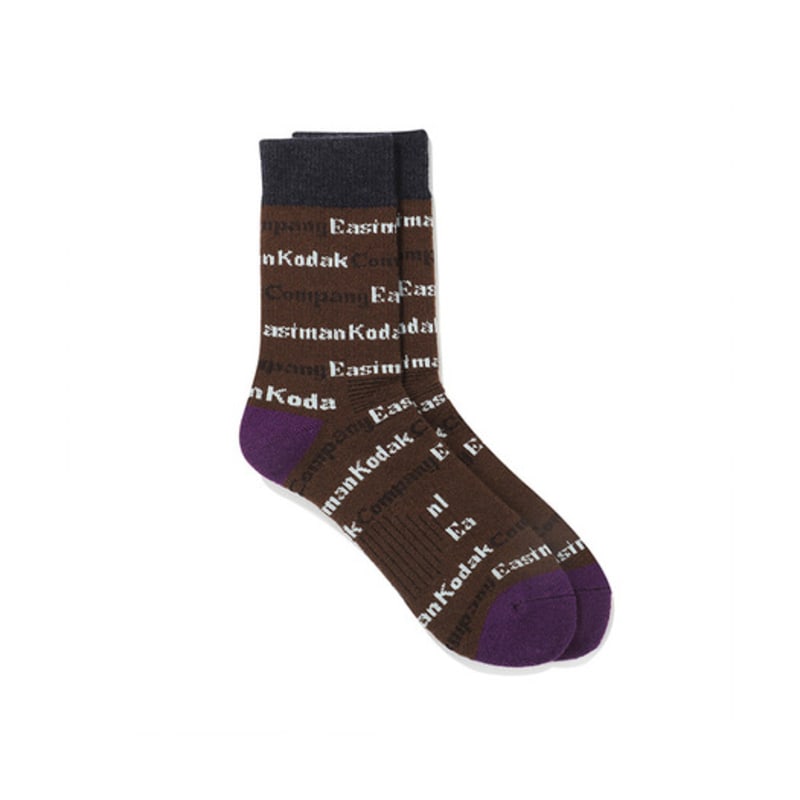 KODAK Apparel Logo Pattern Wool Socks BROWN