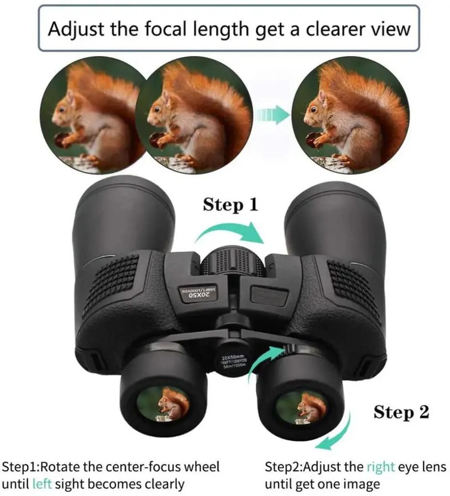 HD Binoculars Telescope Waterproof Bak4 Prism FMC Lens For Camping Outdoor Travel