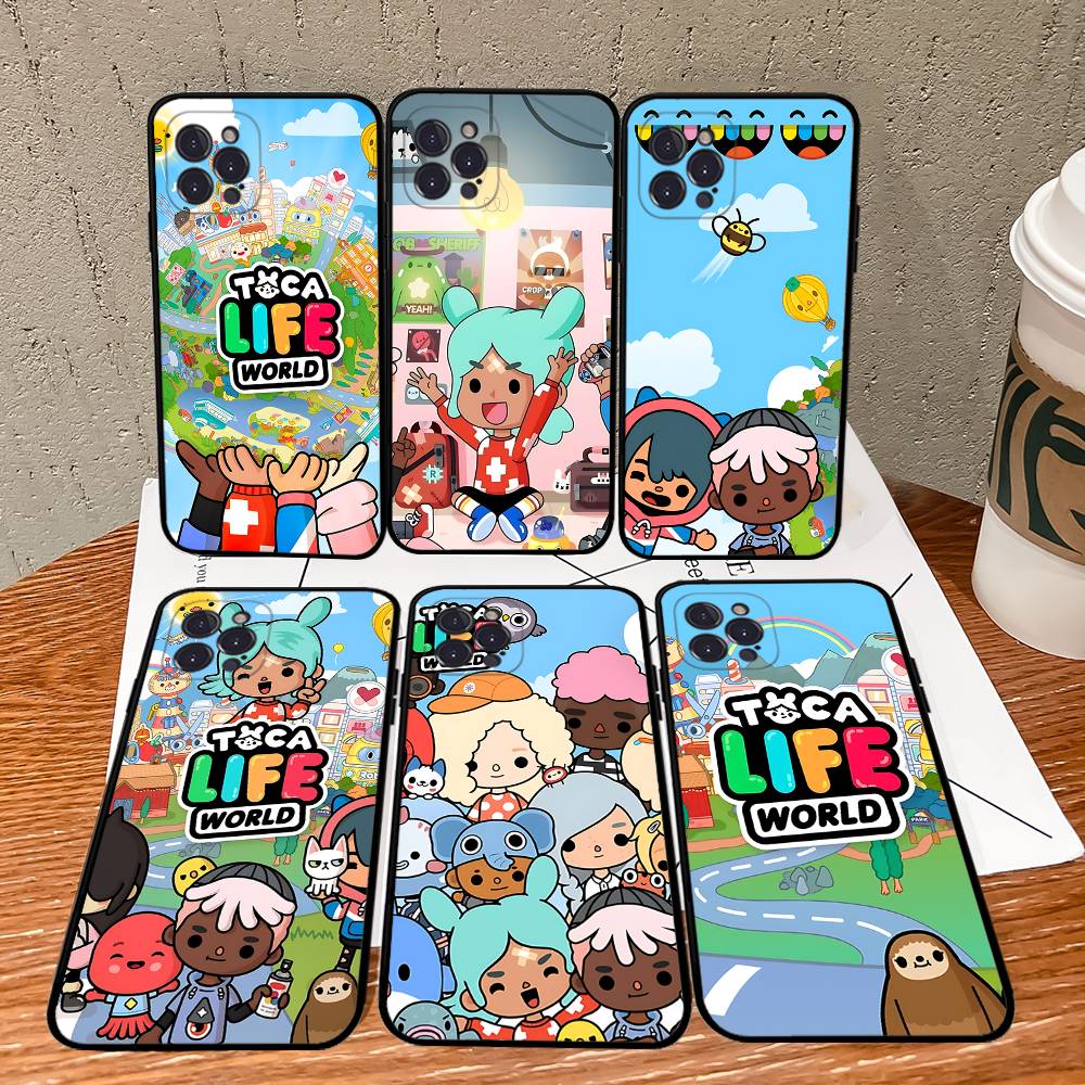 Toca Boca Toca Life World Phone Case For IPhone 17 16 15 14 13 12 11 Pro Max Plus Mini Soft Black Cover