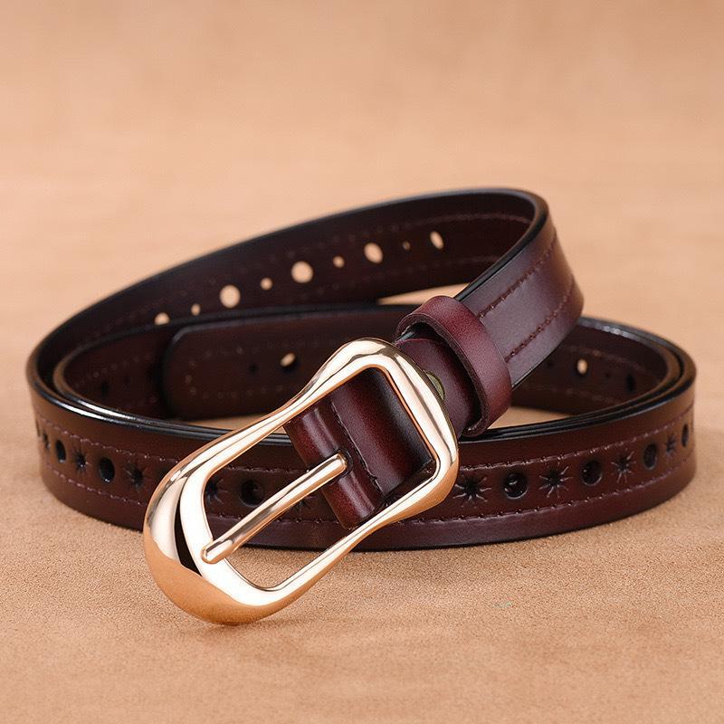 Women's Genuine Leather Casual Pin Buckle Belt - Versatile Korean Cowhide Waist Seal