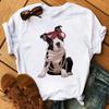 Cute French Bulldog T-shirt Animal Harajuku Print Pattern Shirt Fun French Bulldog Short Sleeves Animal Lover Tshirt Dog Mom Tee