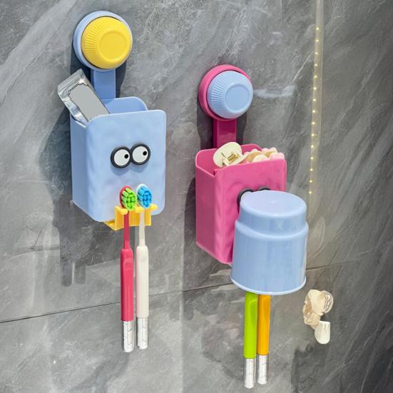 Настенный органайзер-подставка для зубных щеток с отделением для хранения, высокая грузоподъемность