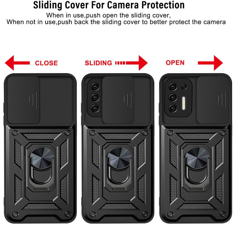 Для Motorola Moto G9 Power Case Push Pull Camera Armor Чехол для телефона Moto G9 Play G9 Plus E7 Plus Магнитная подставка задняя крышка