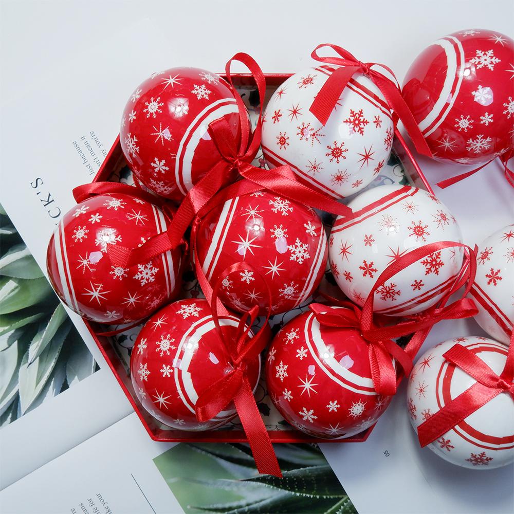 14 шт. в коробке, рождественские елочные подвесные шаровые украшения Navidad, новогодний шар, безделушка для рождественских украшений своими руками, шар с ремнями, детский подарок