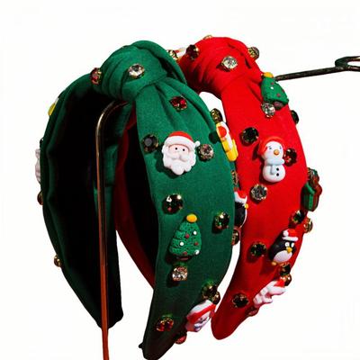 Трендовая повязка на голову Санты со стразами и аксессуары для волос в виде снеговика и пингвина для женщин