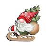 36 Pcs Wooden Gnome Christmas Ornaments Christmas Elf Hanging Wood Crafts for Holiday Tree Home Decor Xmas Party Supplies