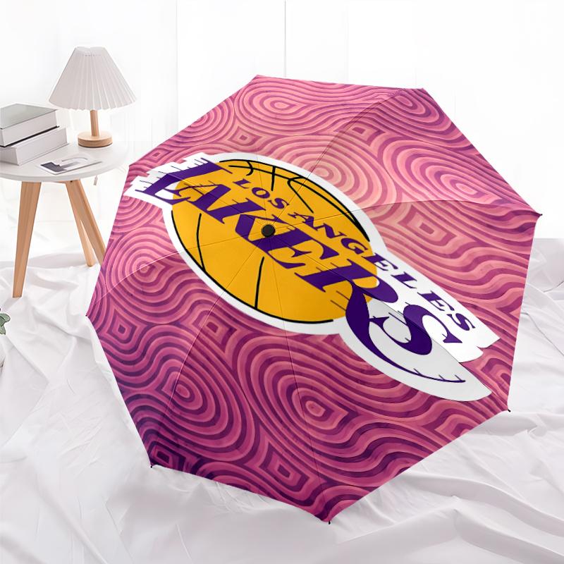 Printed Los Angeles Lakers logo Folding Umbrella,Outdoor,Leisure,And Travel Umbrella,Durable Umbrella Fabric,Birthday And Holiday Gift