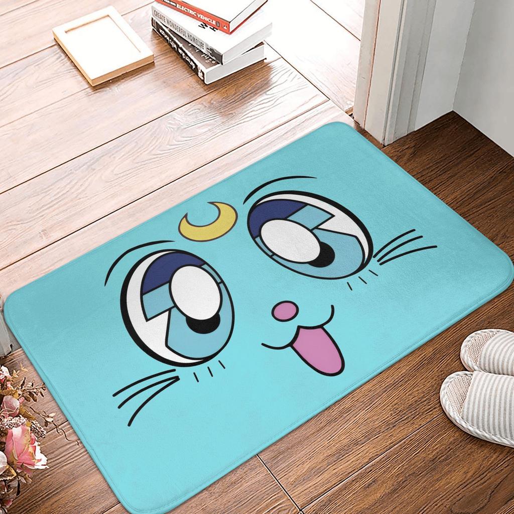 Anime Sailors Moons Luna Cat Doormat Non-Slip Entrance Bath Kitchen Floor Door Mat Bedroom Balcony Carpet Rug