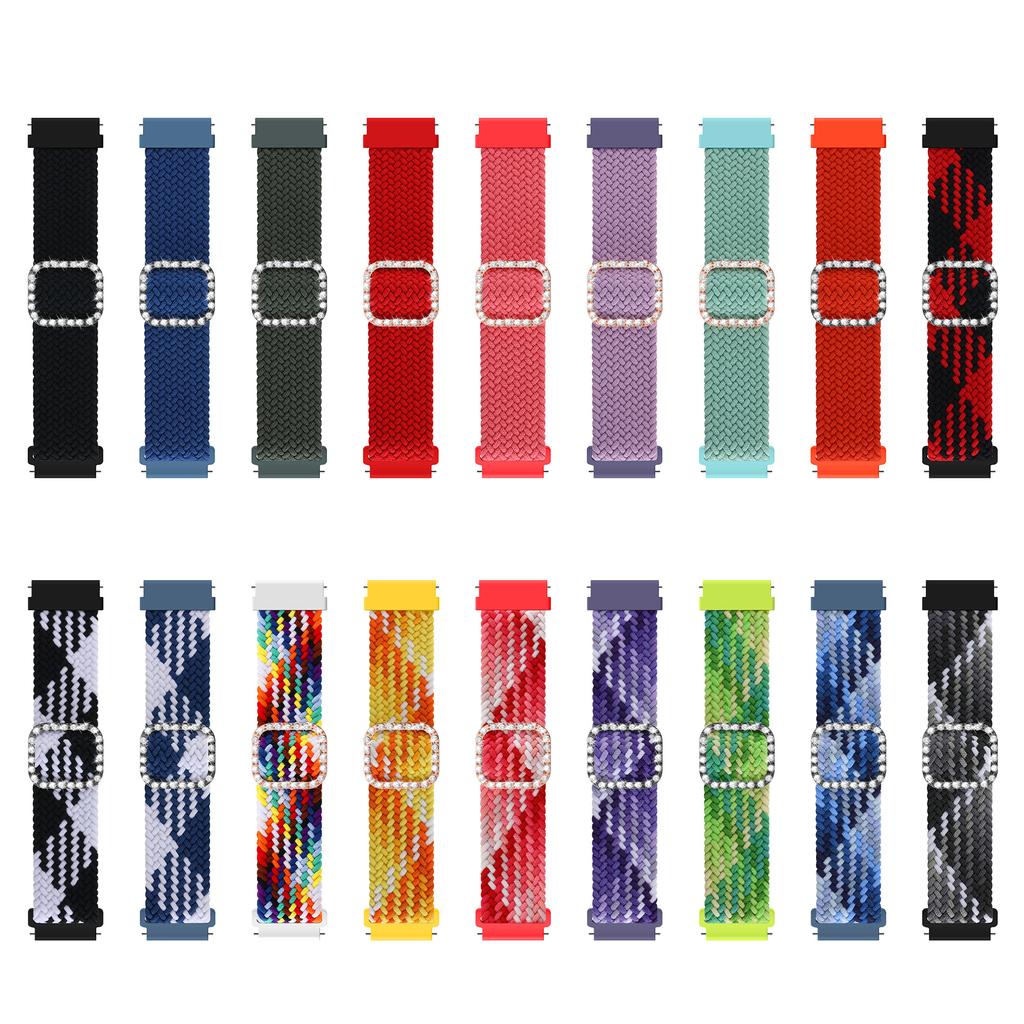 22mm Nylon Watch Band Rhinestone Buckle Watch Strap for Samsung Gear S3 Classic/S3 Frontier/Galaxy Watch 46mm