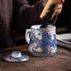 Color Coffee Creative Enamel Mugs Handmade Ceramic Teacups Porcelain High Quality Tea Cup With Cover And Filter Tea Ceremony