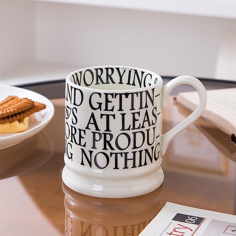 Керамическая кружка с английским алфавитом, французская ретро чашка для кофе и воды, чувство дизайна, для офиса, гостиной, для завтрака для девочек, чашка для воды