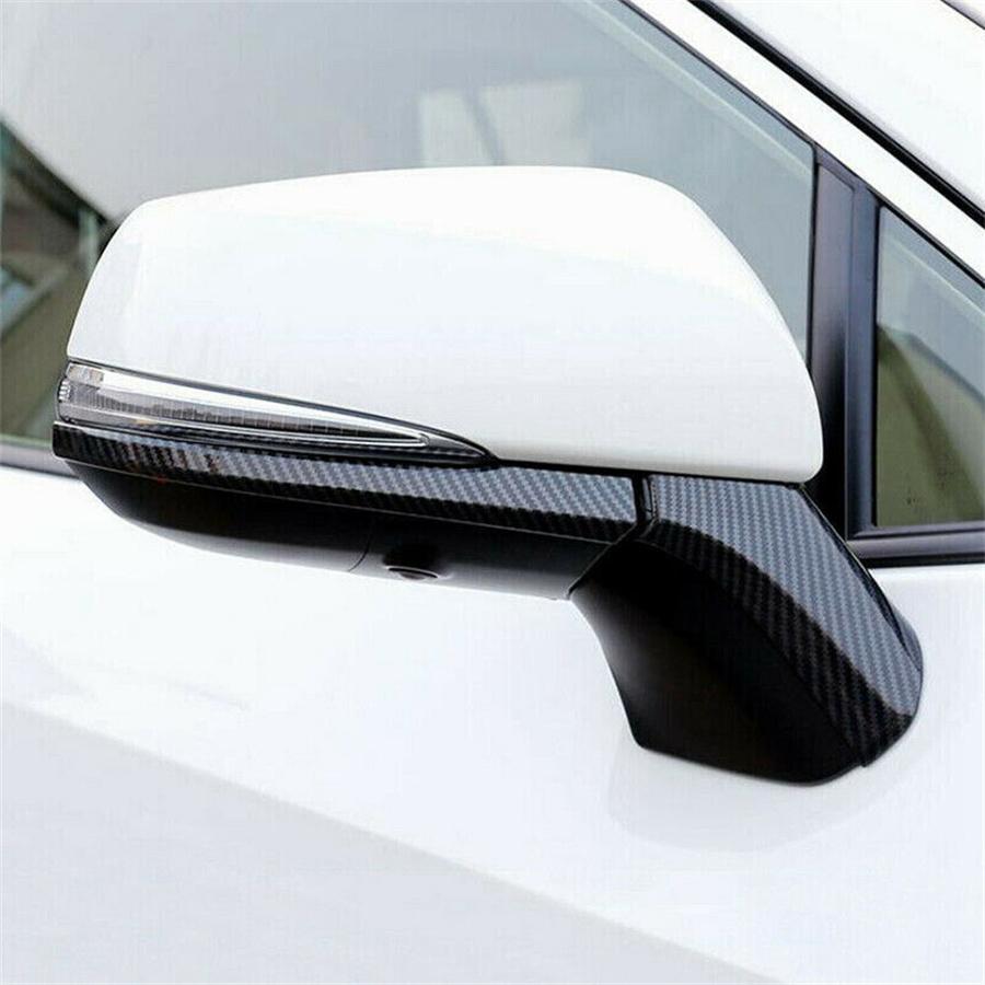 Накладка на крышку наружных боковых зеркал заднего вида для Toyota RAV4 2019-2021 с левым рулем, стиль "карбоновое волокно"