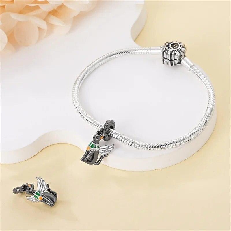 Подвески из стерлингового серебра 100% 925 пробы, подходят для золотой луны, звезды, черного кота, Щелкунчика, висячие подвески, изготовление ювелирных изделий своими руками