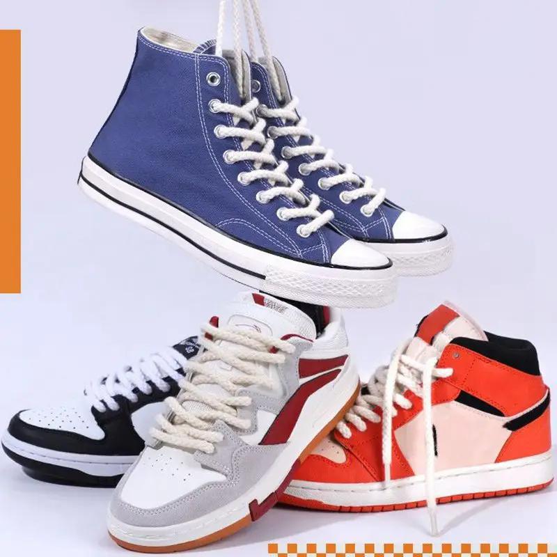 Precision Woven Linen Cotton Round Laces Outdoor Sports Laces Men and Women Casual Canvas Laces Shoes Accessories 1 Pair