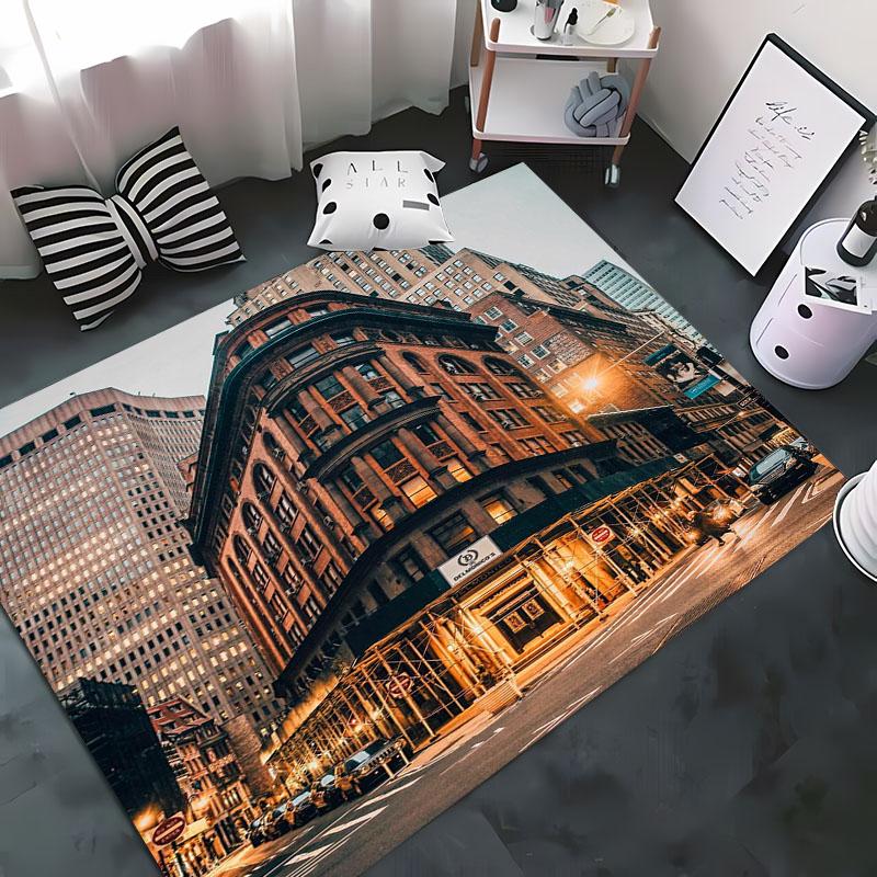 HD Printing New York City Theme Area Rug,Rugs Living Room Tapete for Bedroom Sofa Kitchen Doormat Decor,Kids Non-slip Floor Mat