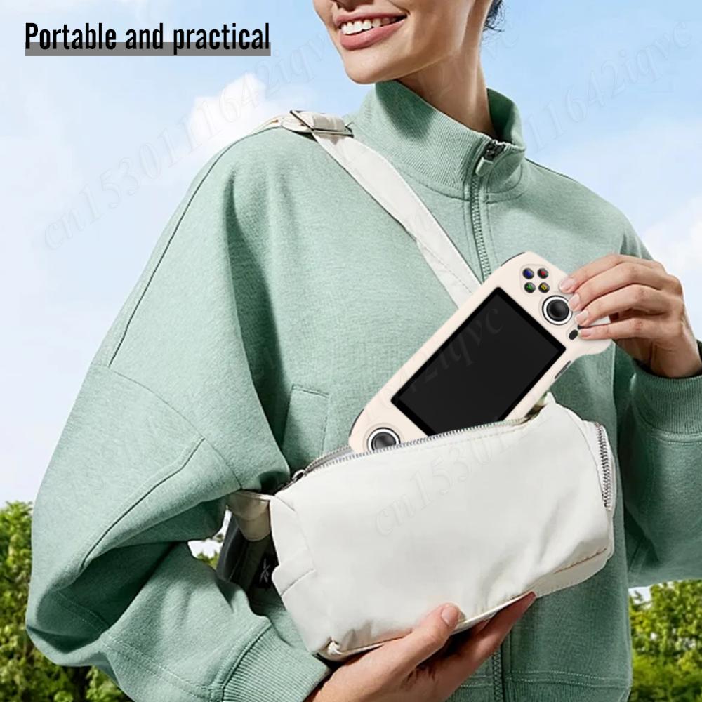 Для ретро-игровой консоли Anbernic RG556 Силиконовый чехол Защитная крышка Ударопрочный Мягкий чехол-накладка + Закаленная пленка + Чехол для хранения