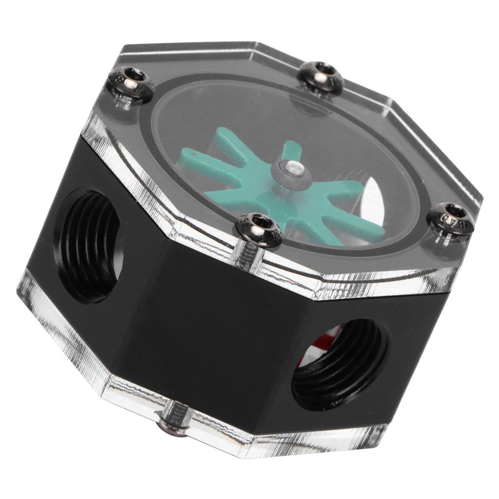 Water Flow Meter Transparent Acrylic Octagonal Metal Computer WaterCooled Rheometer