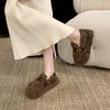 Fashion Retro Versatile Doudou Cotton Shoes Women's 2025 Autumn and Winter New Soft-soled Thin Shoes with a Pedal On Shit
