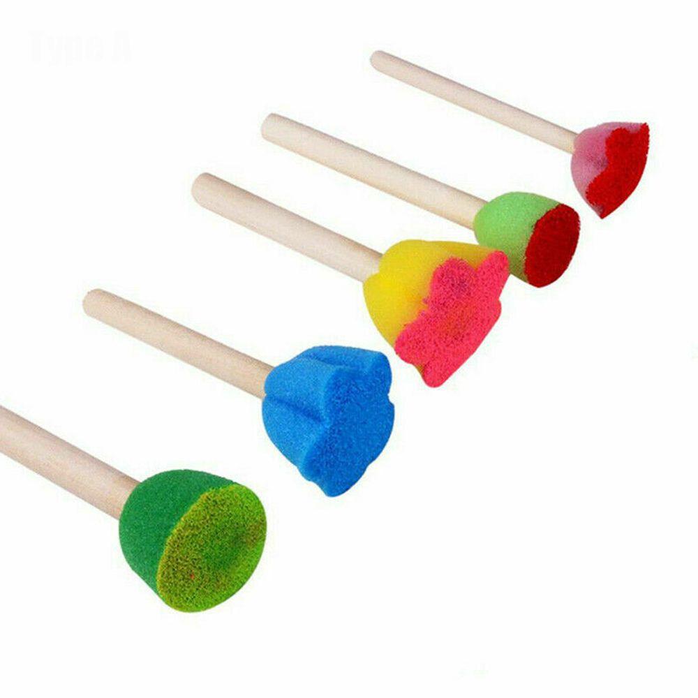 Children Toddler Children Painting Brush Flower Pattern Kids Paint Brushes Sponge Kids Paint Tool