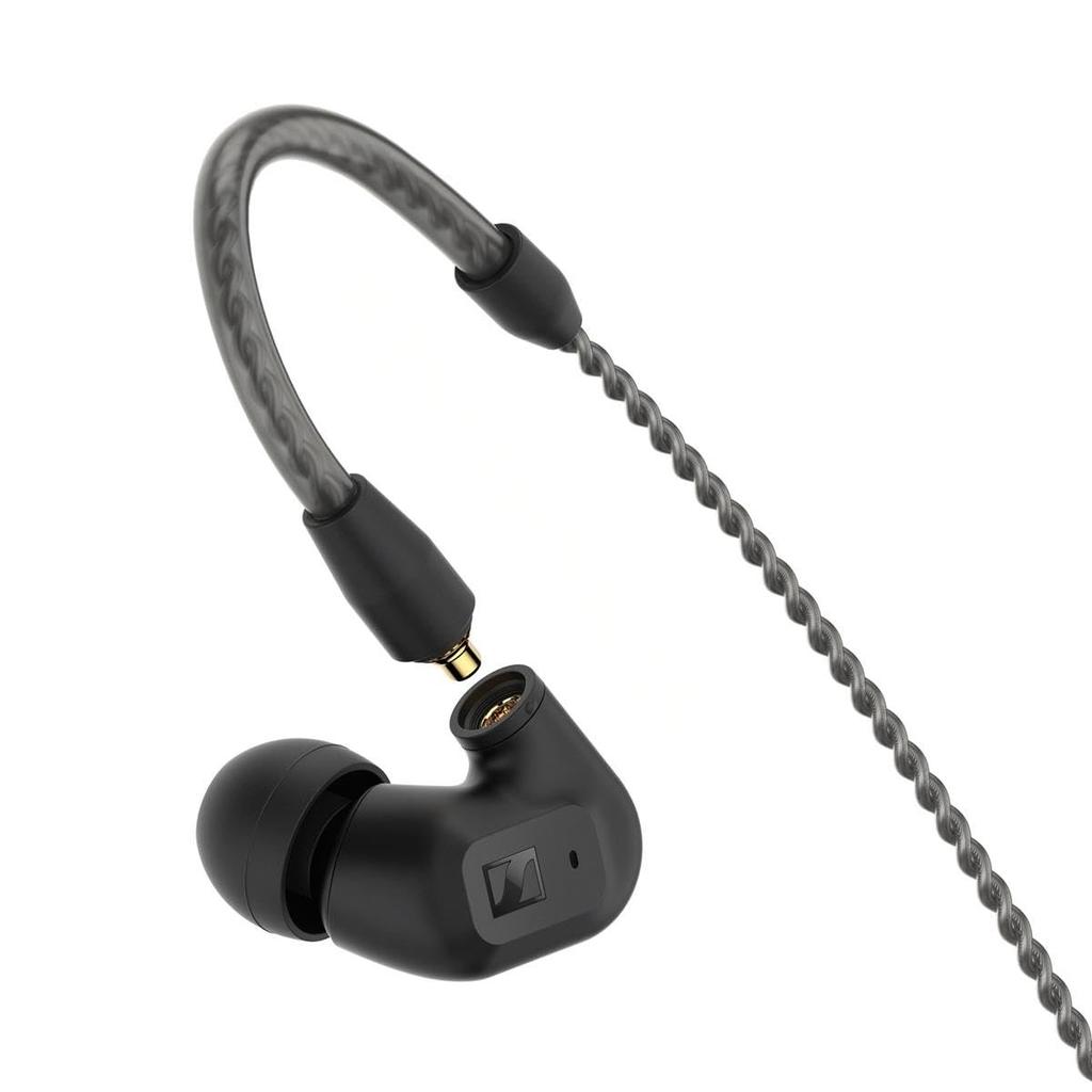 Внутриканальные аудиофильские наушники Sennheiser IE 200 с излучателями TrueResponse, нейтральным звучанием, регулируемым басом, съемным плетеным кабелем, Черный