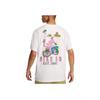 Nike Loose Breathable Cartoon Print Sports Round Neck Short Sleeve T-Shirt With Drop Shoulder Men Tops White FJ1142-100