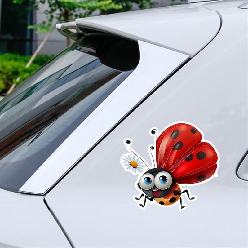 DS90#12.5x14см Милая наклейка на машину «Божья коровка» — водонепроницаемая, забавное украшение для автомобиля для мотоциклов, шлемов,