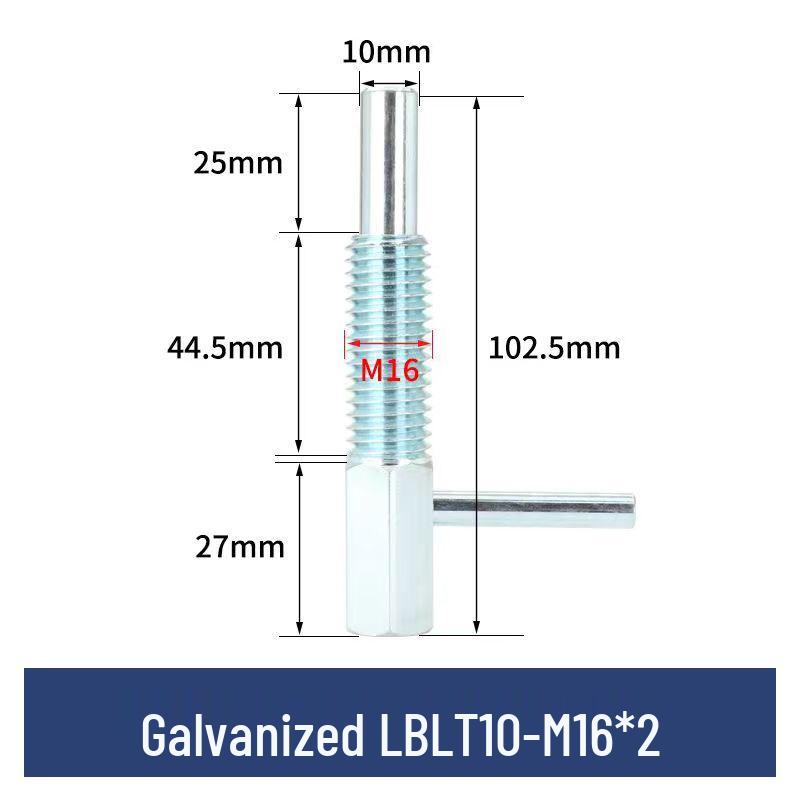 L-Shaped Knob Plunger with Coarse Thread Indexing Safety Pin - Stainless/Carbon Steel, Zinc-Plated.