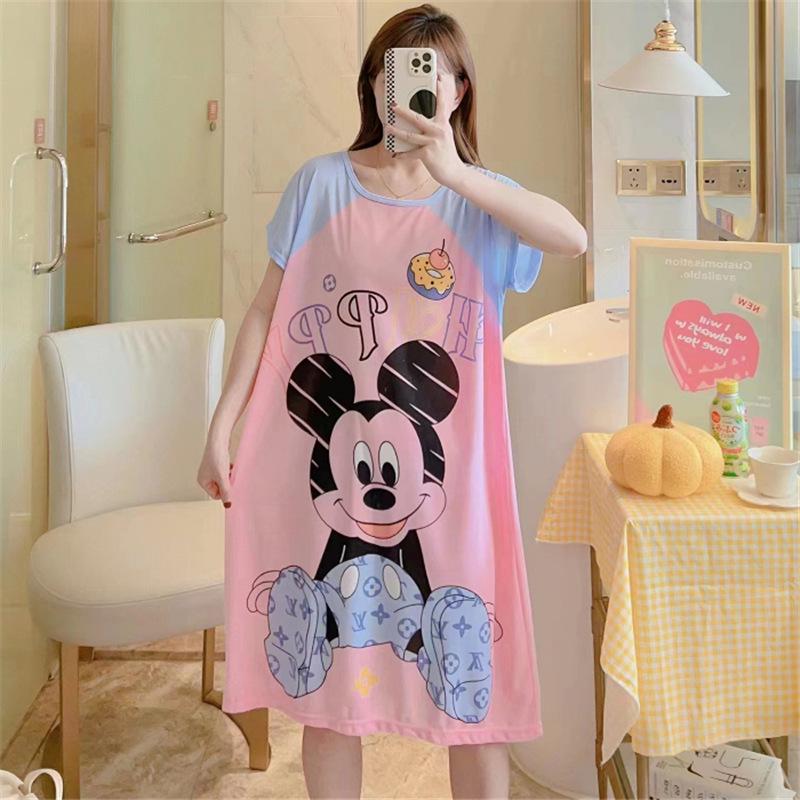 Southeast Asia Cute Loose Short Sleeve Nightgown - Girls Summer Pajamas