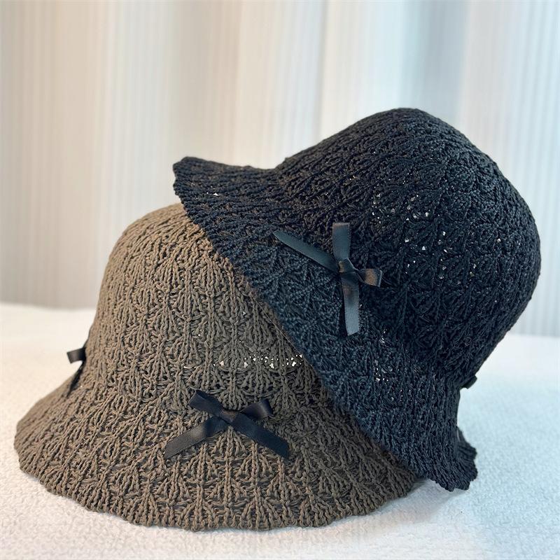 Милая шляпа-ведро Bow Girl для весенних и летних путешествий на море, солнцезащитная шляпа для бассейна