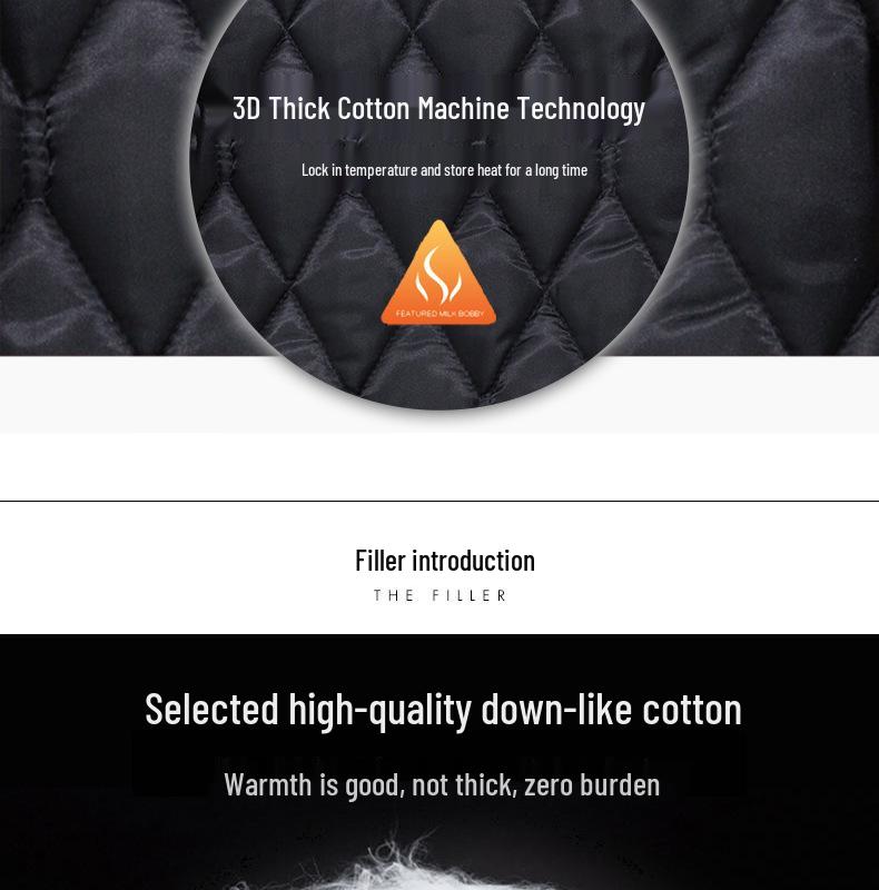 Men's Plus Size Reversible Winter Bomber Jacket - Extra Thick Cotton Baseball Style Coat