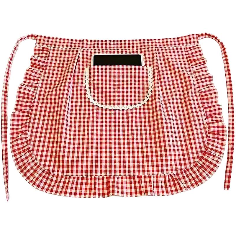 Фартук Клетчатый Квадратный Полуфартук Хлопковый Материал Пятноустойчивый Дышащий Домашняя Кулинария Рабочая Одежда Кухонные Аксессуары