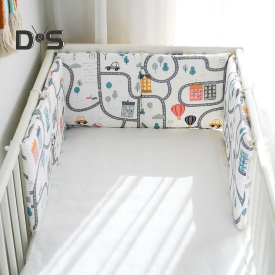 6 шт. противоударный дышащий мягкий чехол для детской кроватки, бампер для детской кроватки, регулируемая моющаяся мягкая подкладка для боковин