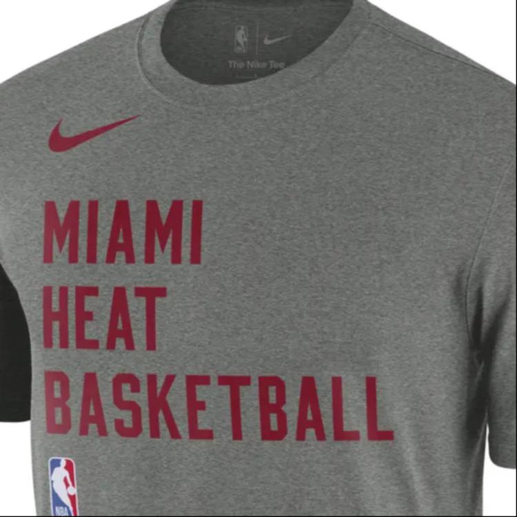 Nike Футболка с коротким рукавом и логотипом Miami Heat, мужские топы, серые, FJ0179-063