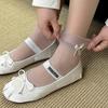 Summer Thin Socks Woman Black Bowknot Lace Low Tube Casual Cool Lolita White Socks for Women