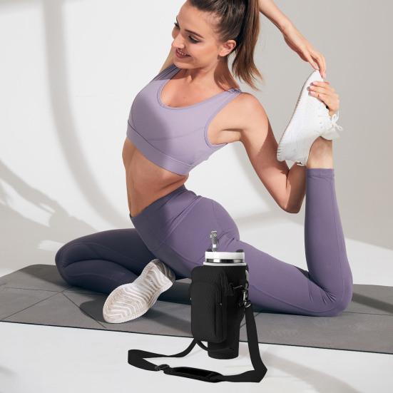 Держатель для бутылки с водой 40 унций со съемным карманом и регулируемым ремешком