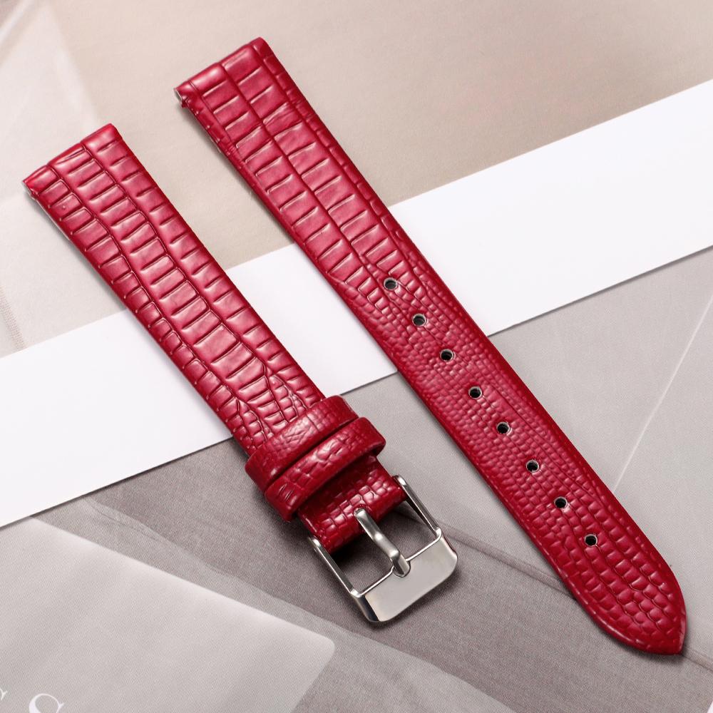 8 мм 10 мм 12 мм 14 мм 16 мм Модный ремешок с текстурой ящерицы Ультратонкий универсальный ремешок для часов с застежкой-пряжкой для женских часов Браслет