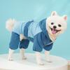 Thick Velvet Dog Raincoat Winter Warm Dog Four Legged Clothes Dog Hooded Jumpsuit  Daily Walk