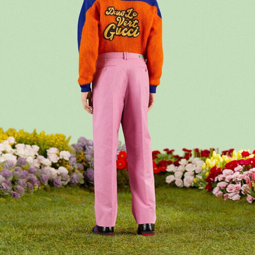 Gucci SS23 Повседневные брюки Мужские Розовые 714133-ZAL23-5780