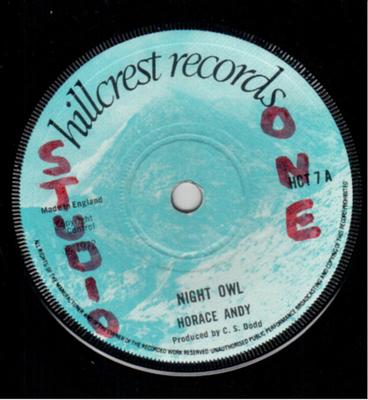 7-дюймовая пластинка HORACE ANDY - Night Owl HCT7 Hillcrest Recor 1972 UK Регги, Ска и Даб Б/у