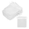 50Pcs White Sheer Organza Bags Multifunctional Drawstring Gift Bag for Wedding Favor Candy Crafts