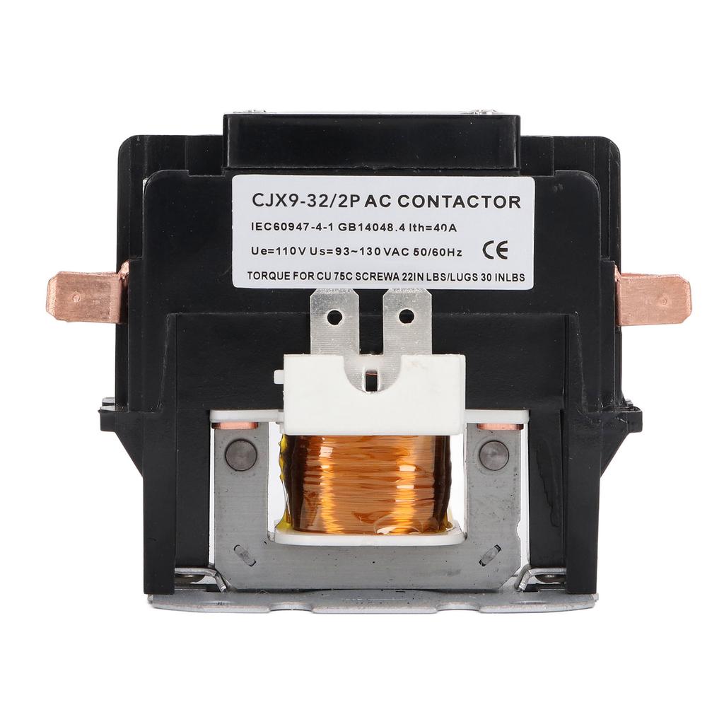 32A Air Conditioner Contactor Silver Alloy Contacts 2 Pole AC Contactor Relay for Power Distribution 110V