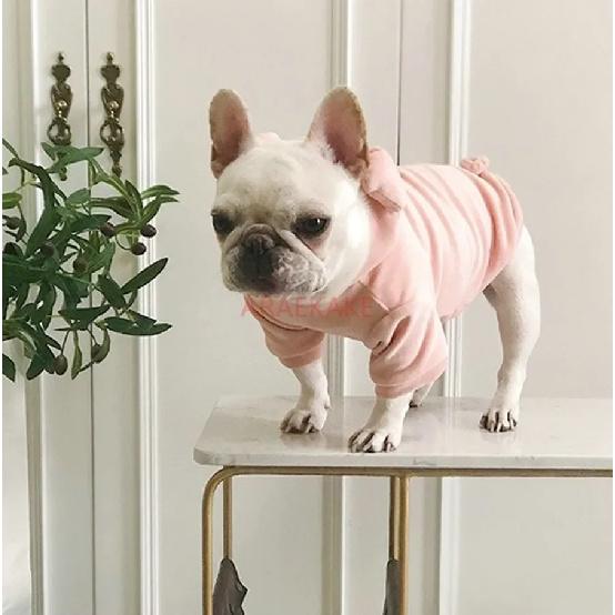 New autumn and winter pet dog hoodie with pig pattern clothes, medium-sized dog