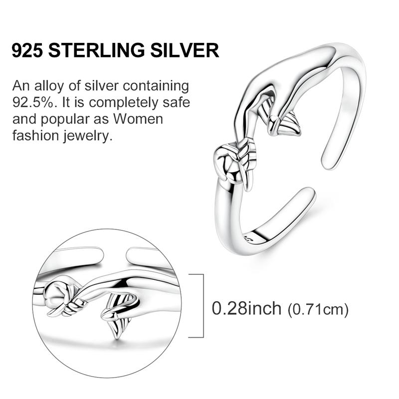 Original 925 Silver Ring Sparking Bee Eye Sun Moon Star Open Rings for Women Girls Jewelry Birthday Anniversary Engagement Gifts