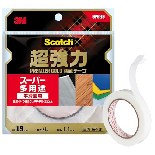 Скотч 3M Scotch Super Strong Двусторонний скотч Premier Gold Super Versatile 19 мм x 4 м 1 рулон SPS-19