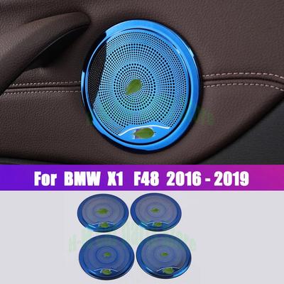 Для BMW X1 F48 2016 черные наклейки из нержавеющей стали для стайлинга автомобиля, дверной динамик, украшение рамы